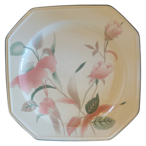 1 Vtg Dinner Plate Octagon Silk Flowers MIKASA Continental F3003 Oven To Table - Picture 1 of 4